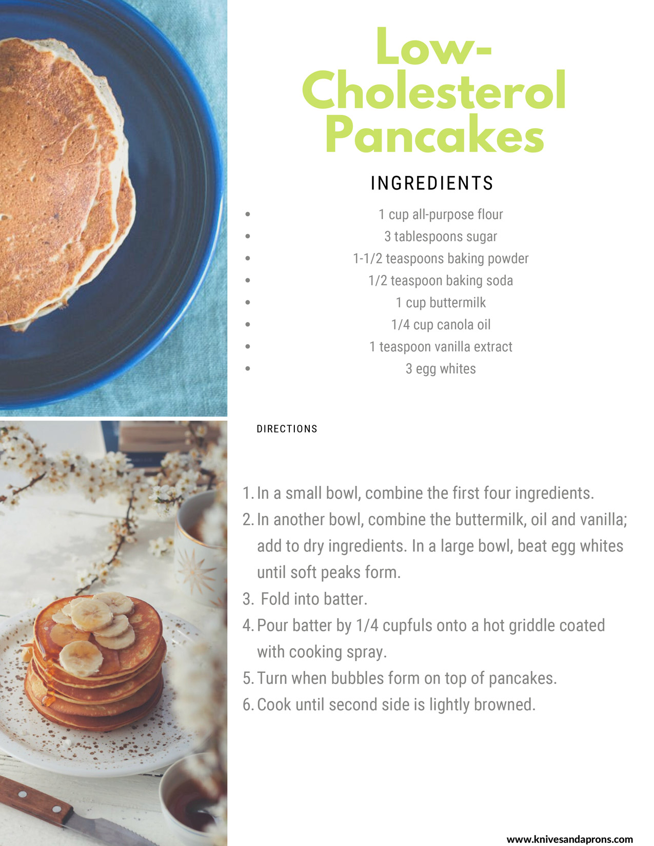Chef Nina - Recipes for TSP Live - Low Cholesterol Pancakes