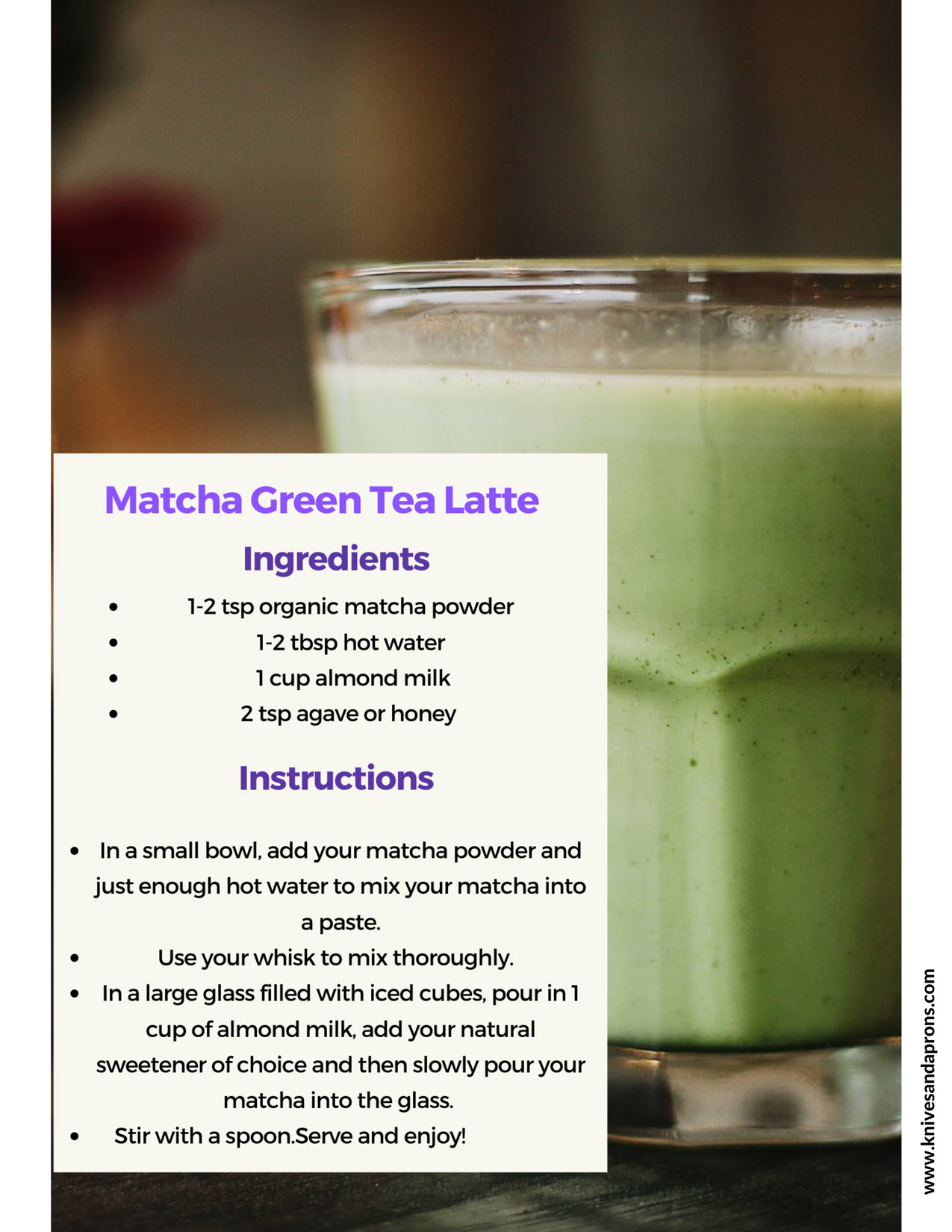 Chef Nina - Recipes for TSP Live - Matcha Green Tea Latte
