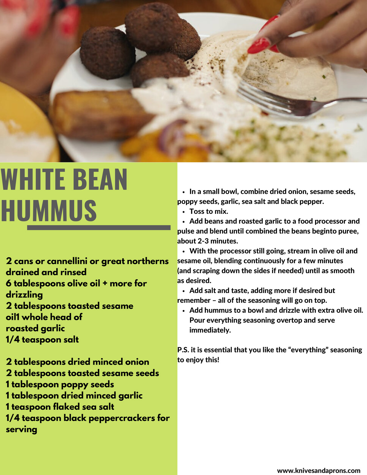 Chef Nina - Recipes for TSP Live - White Bean Hummus